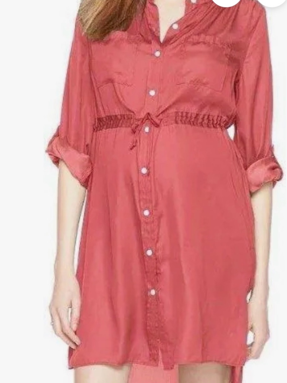 a:glow Satin Midi Dress in red/orange